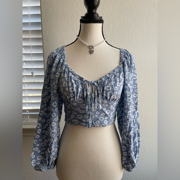 Tops - Floral Blue Women's Top